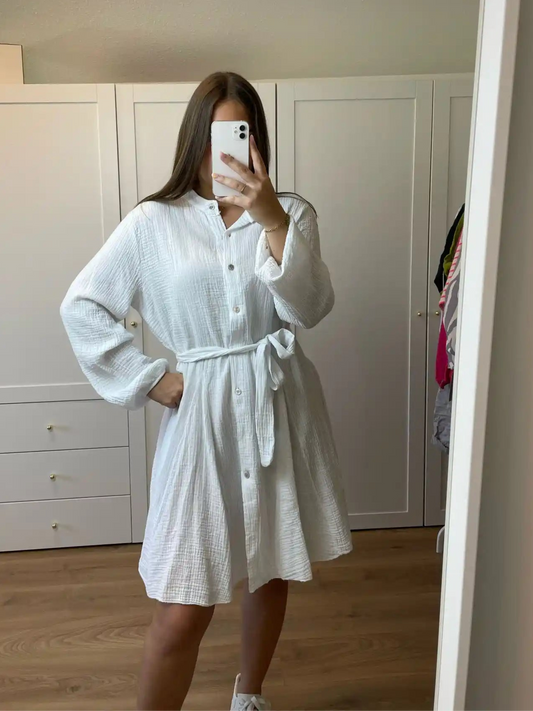 Musselinkleid "Marlene" Weiß