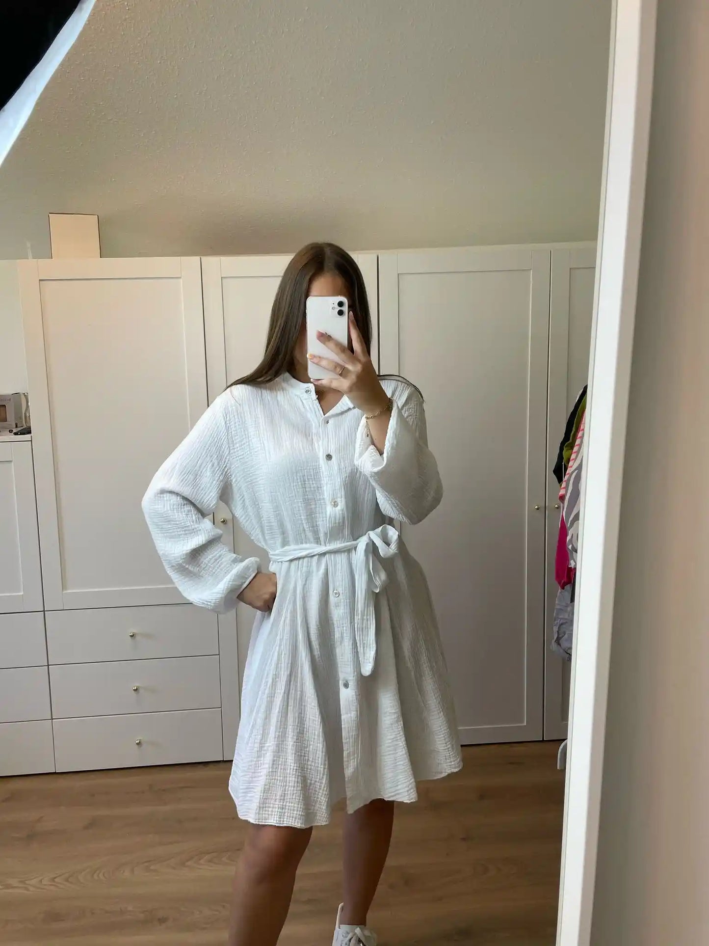 Musselinkleid "Marlene" Weiß