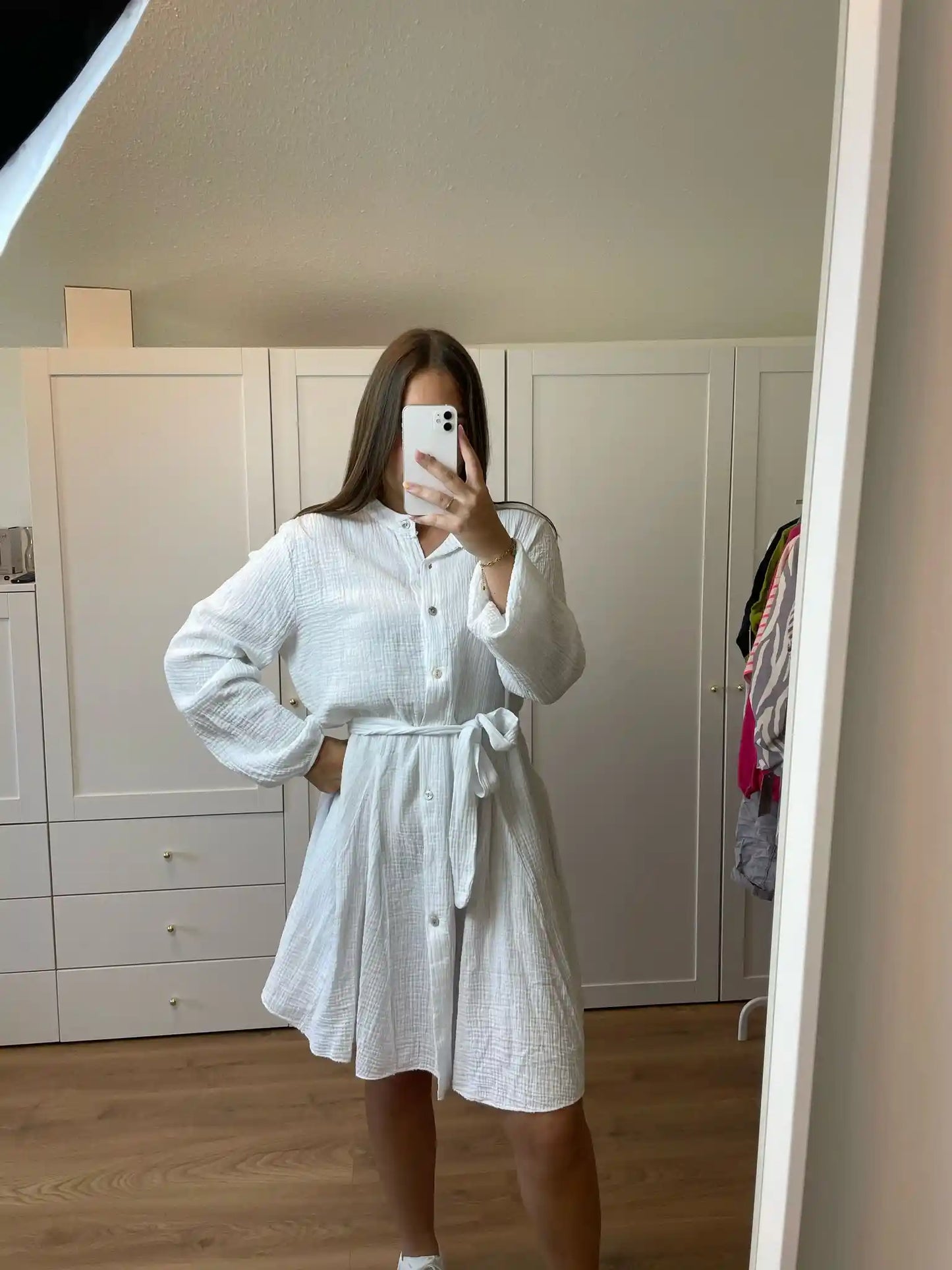 Musselinkleid "Marlene" Weiß