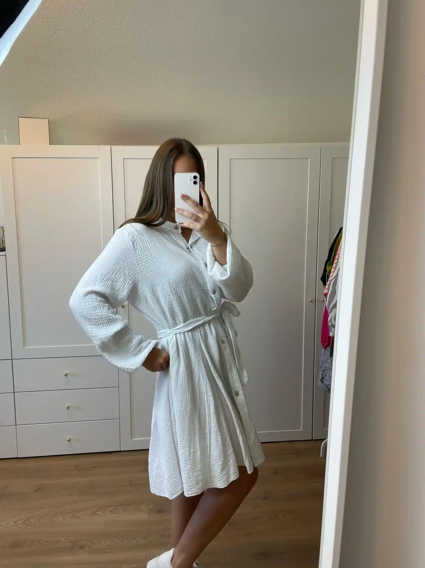 Musselinkleid "Marlene" Weiß