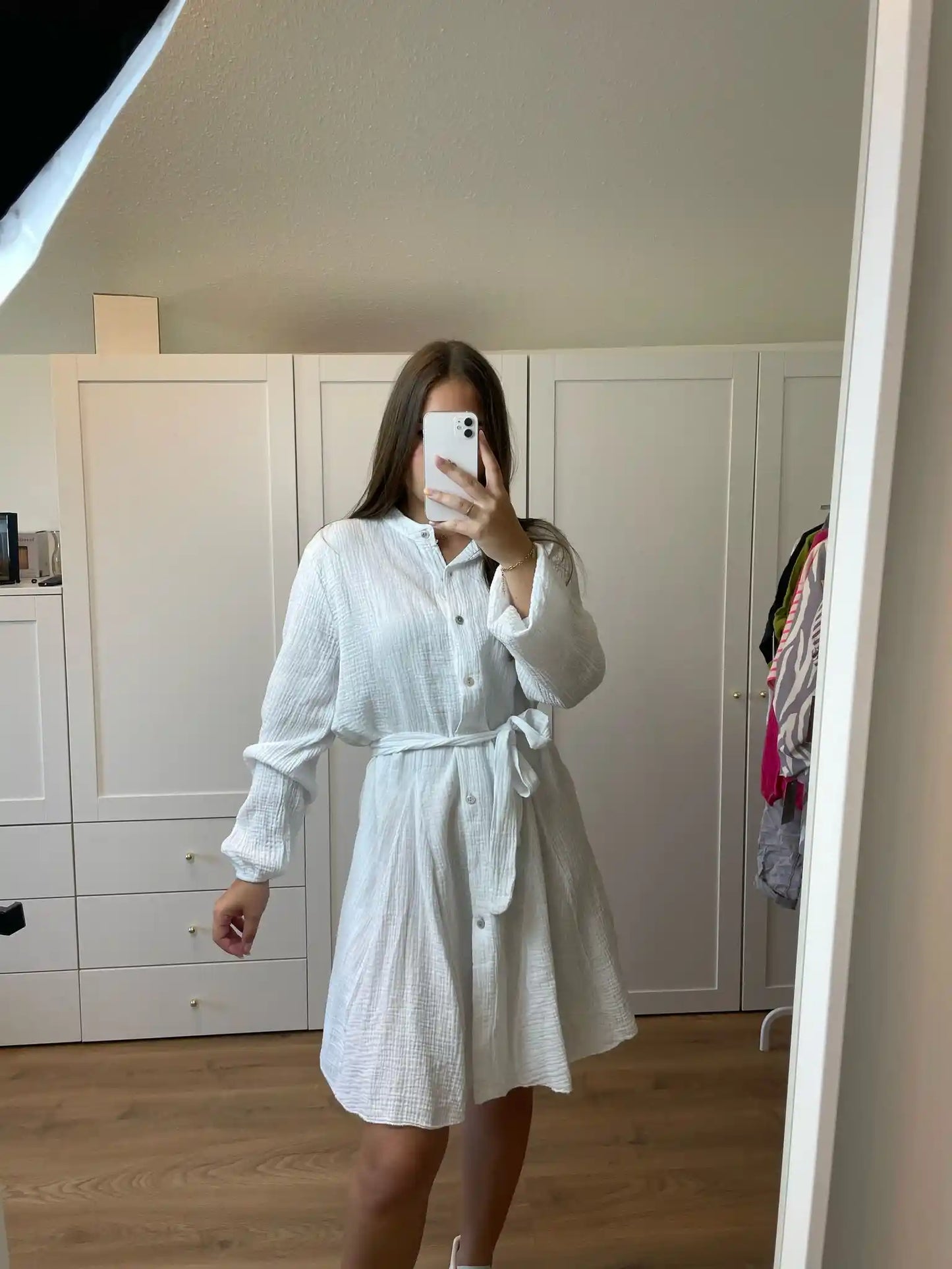 Musselinkleid "Marlene" Weiß