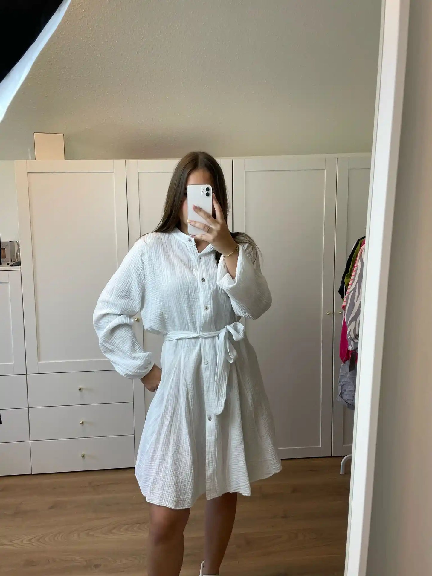 Musselinkleid "Marlene" Weiß