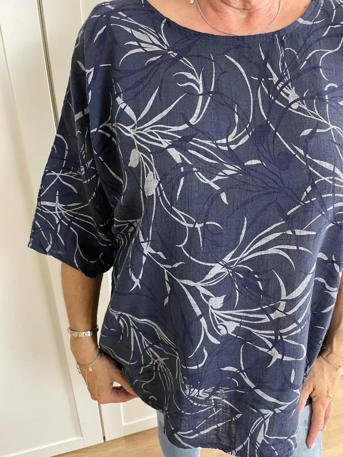 Bluse "Grass" Dunkelblau