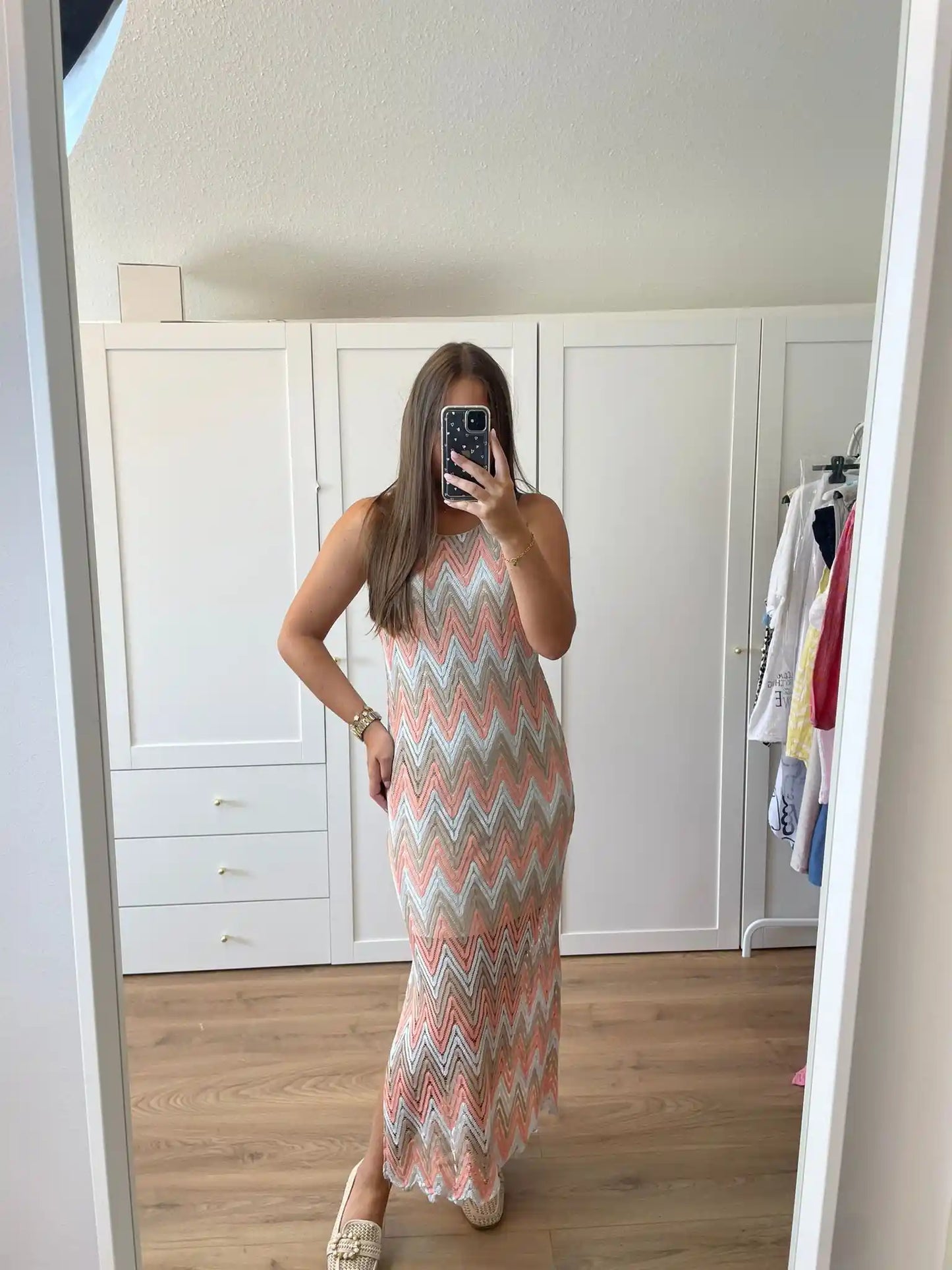 Kleid "Zigzag" Pfirsich