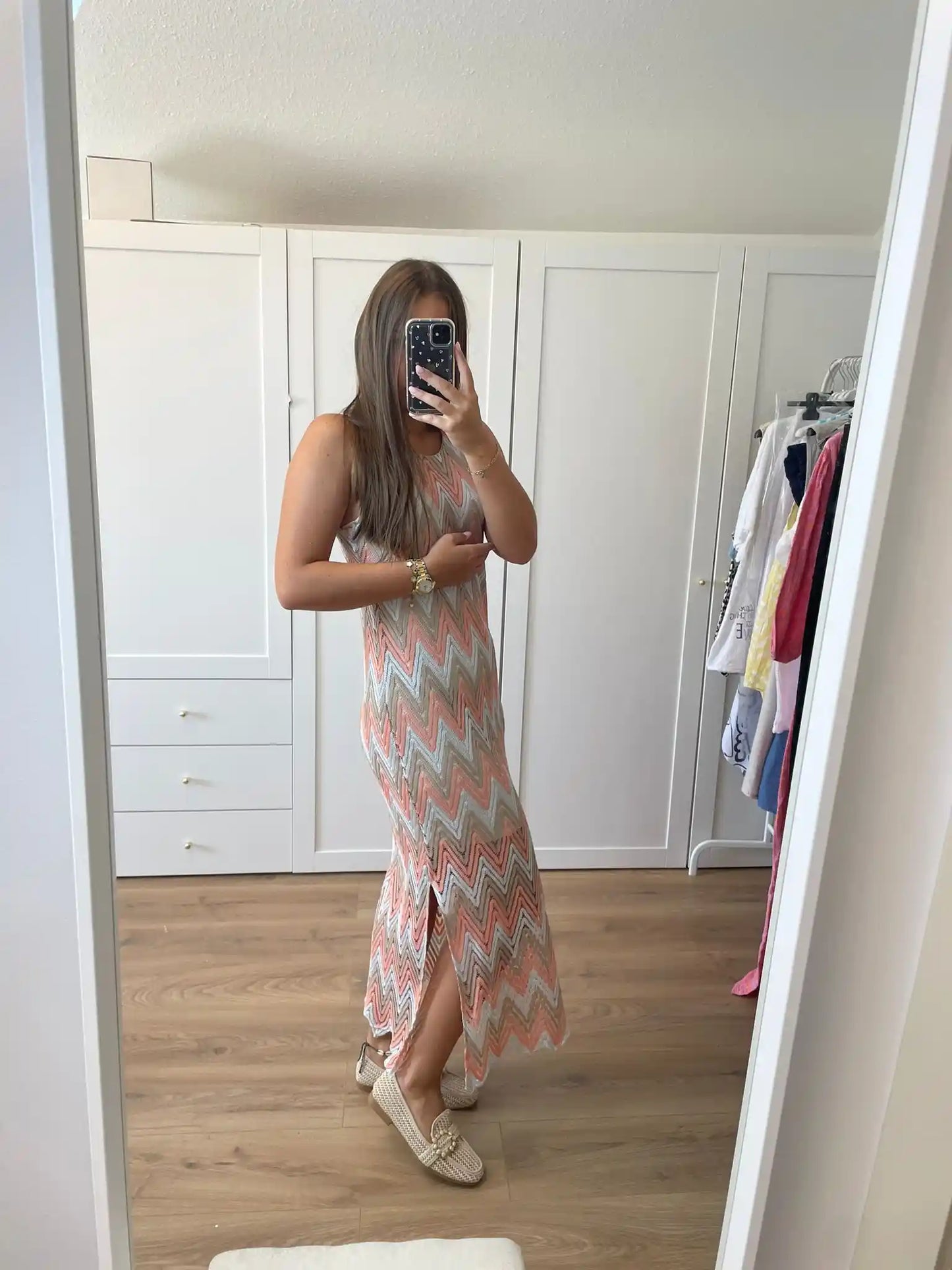 Kleid "Zigzag" Pfirsich