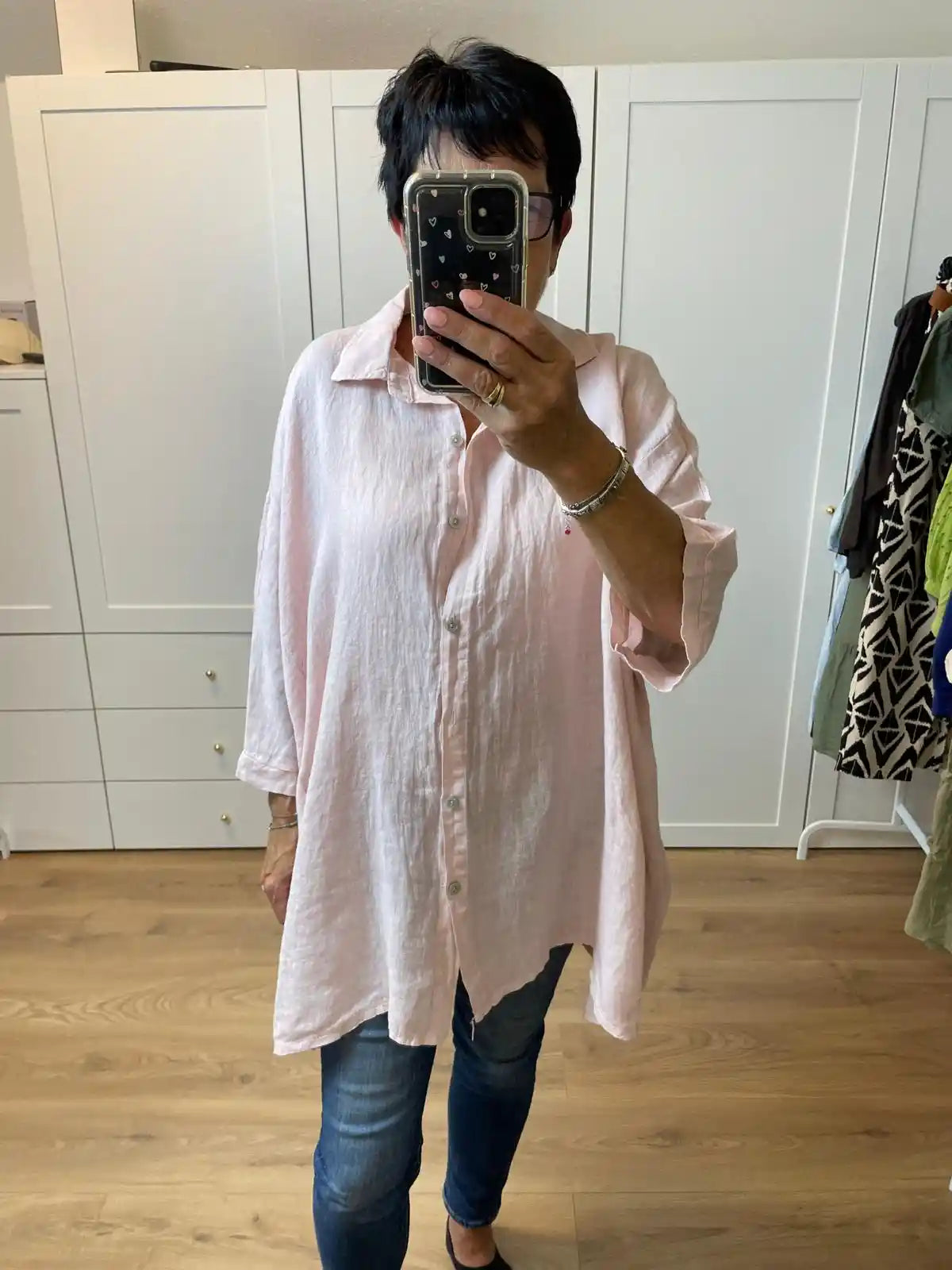 Bluse "Lino" Rosa
