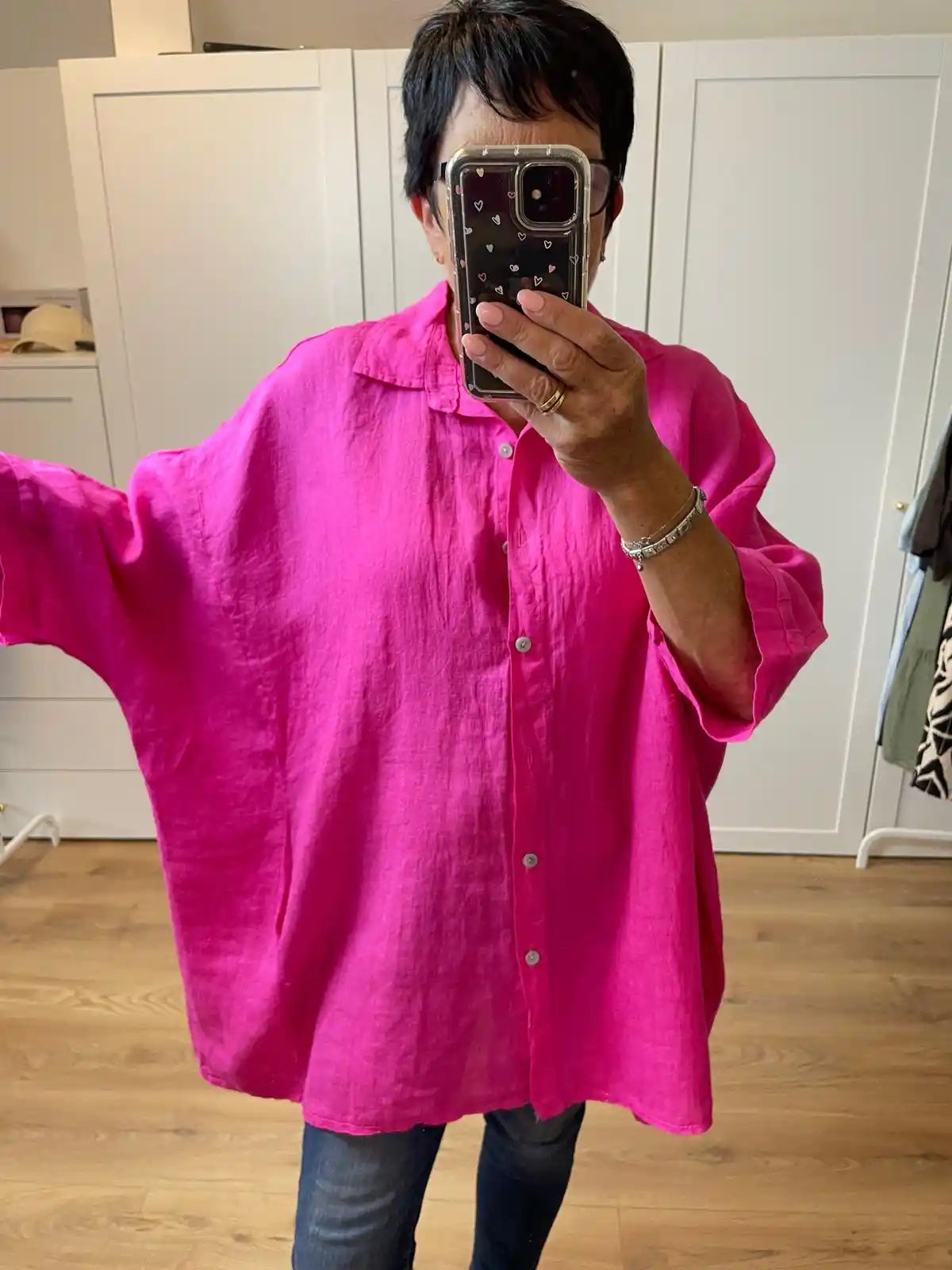Bluse "Lino" Pink