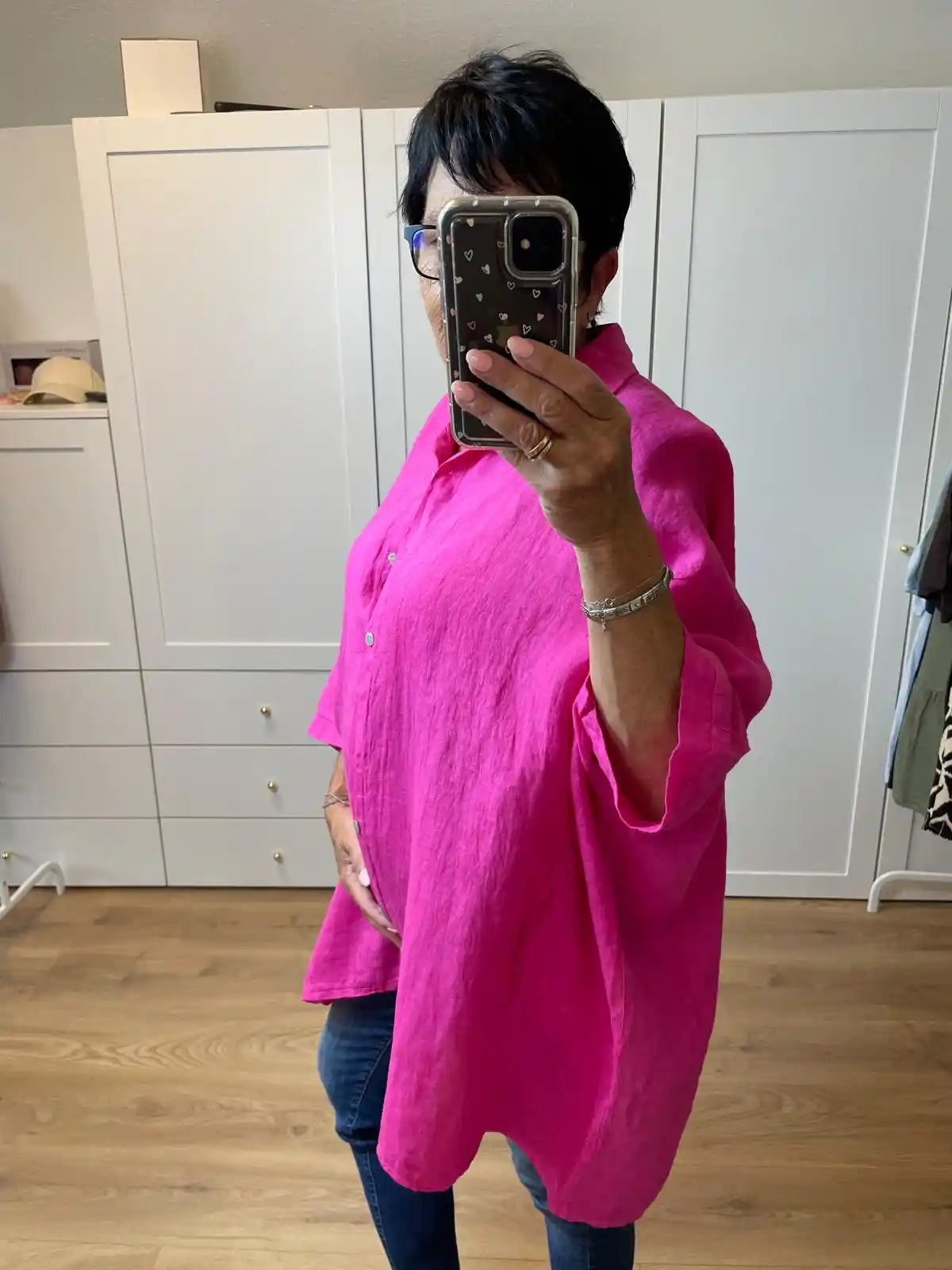 Bluse "Lino" Pink