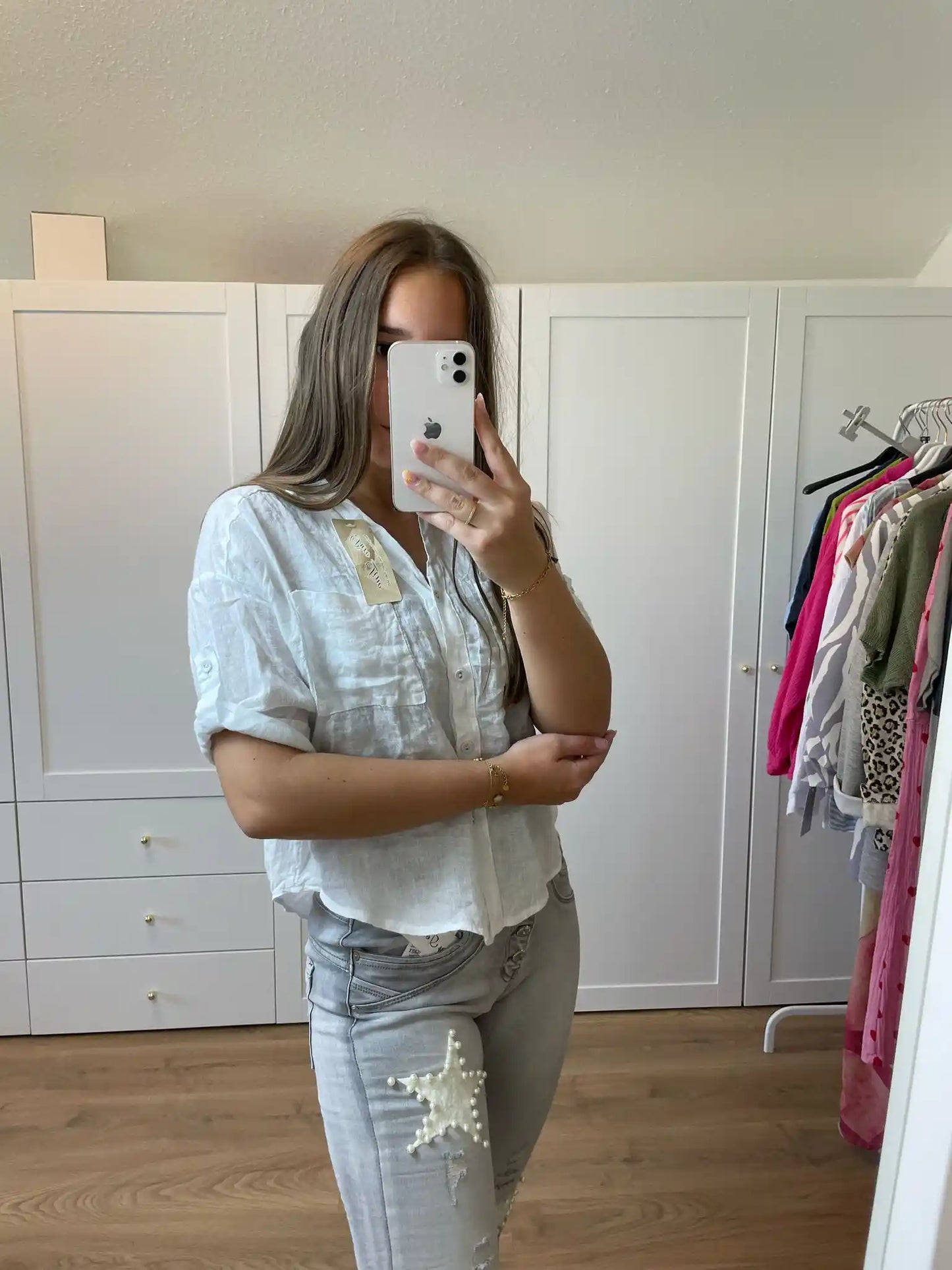 Leinenbluse I Weiß
