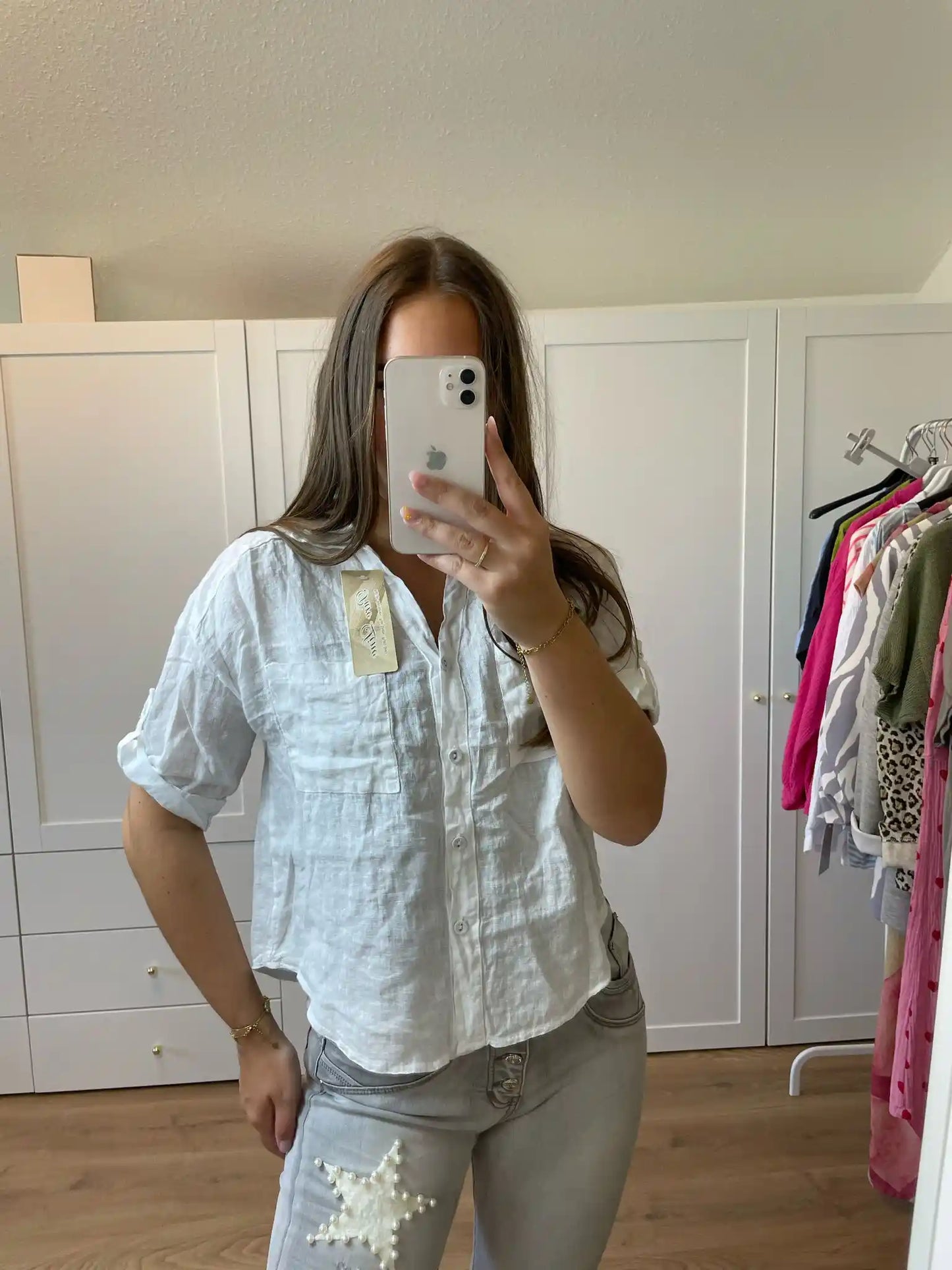 Leinenbluse I Weiß