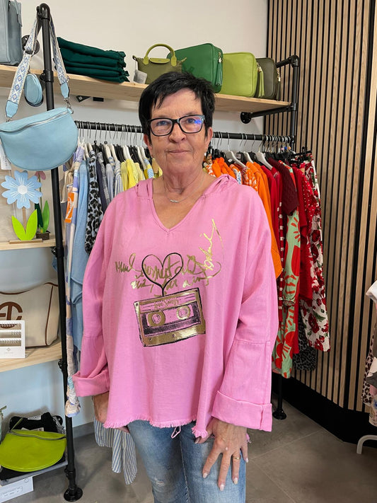 Kapuzenshirt "Radio" Rosa