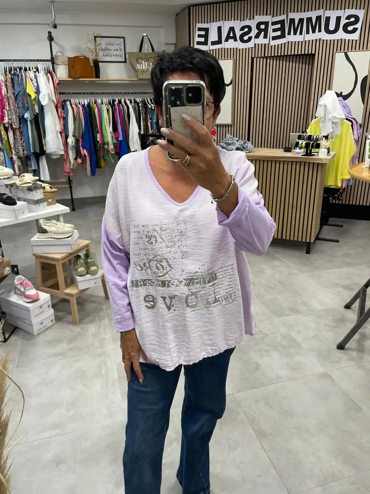 Langarmshirt "Butterfly" Flieder