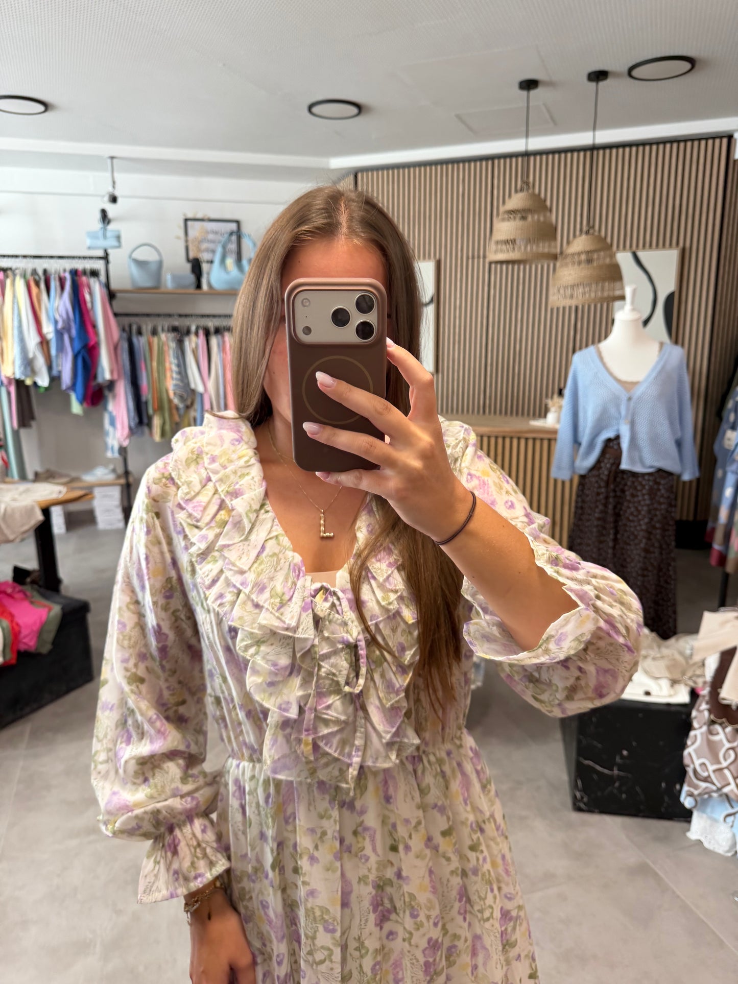 Maxikleid „Pastellflower“ Weiß