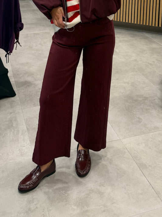 Hose "Crop Jeans" Weinrot