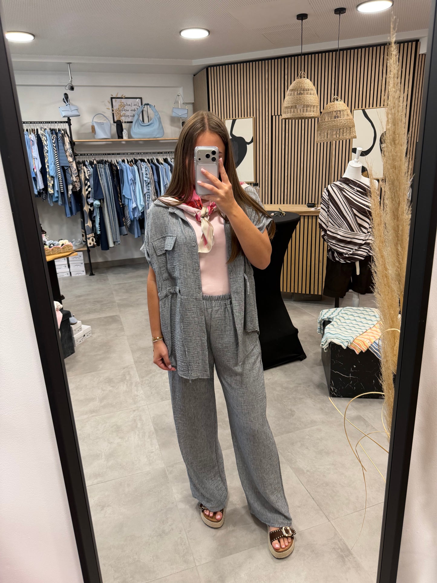 Set „Meliert“ Grau