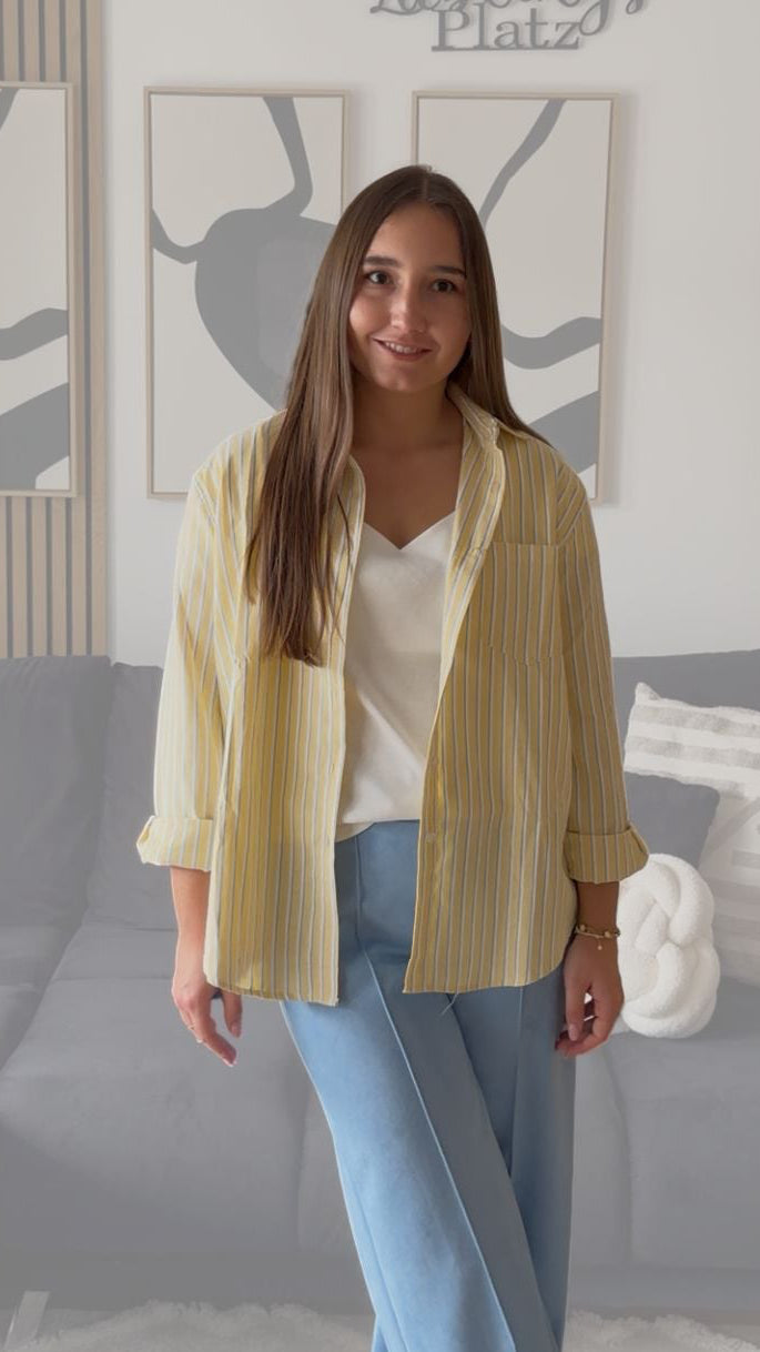 Bluse "Coastal Stripe" Gelb