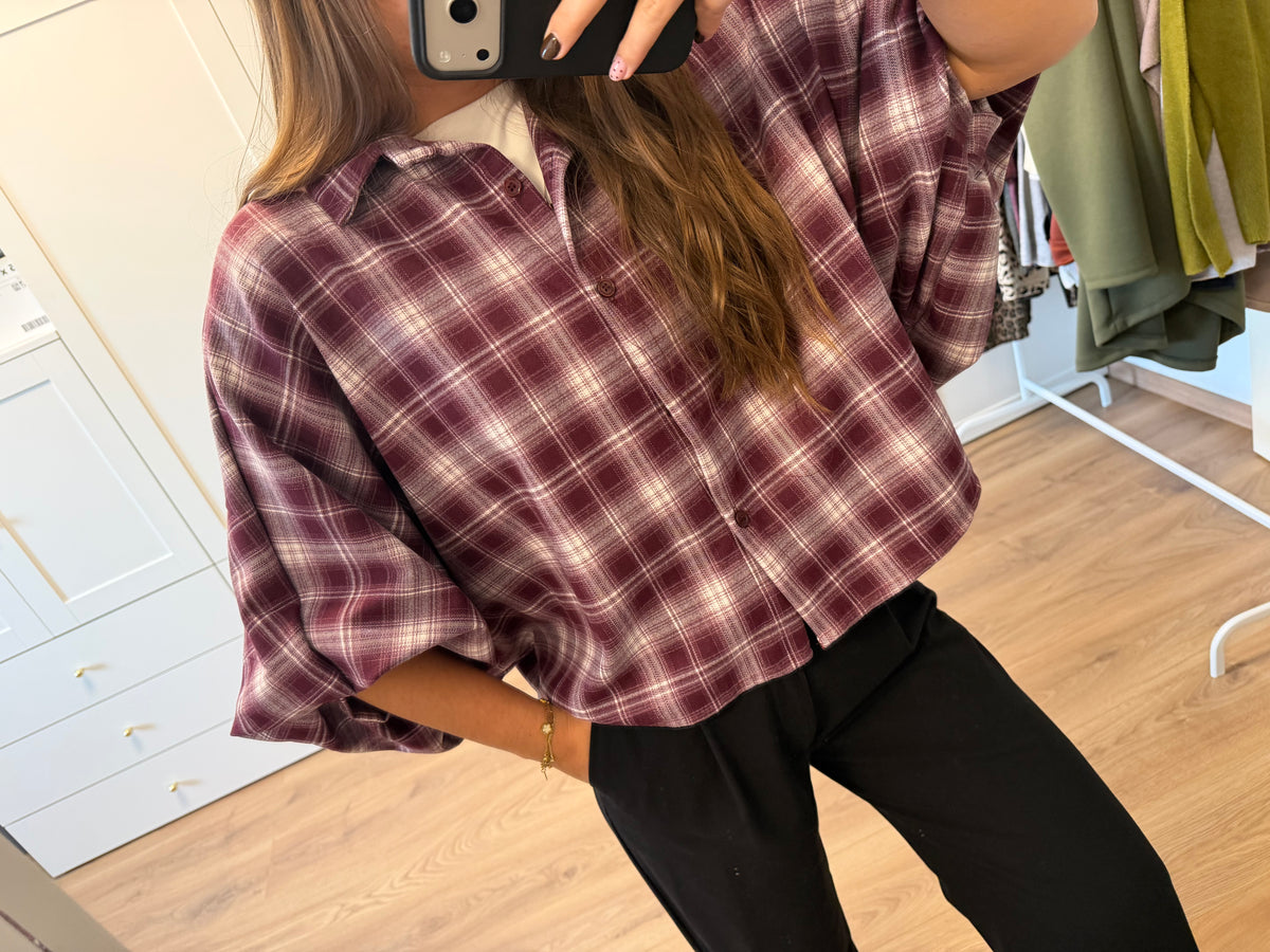 Bluse "Karowow“ Weinrot