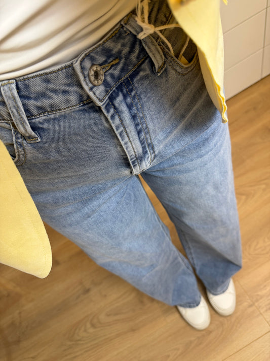Wide Leg Jeans Blau