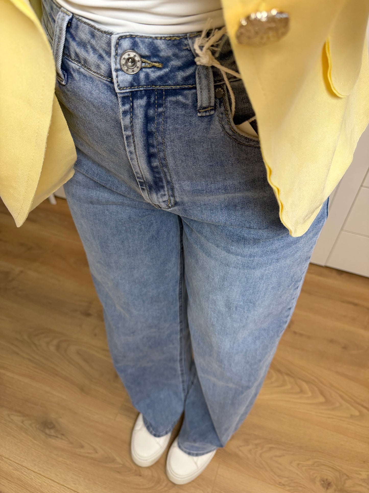 Wide Leg Jeans Blau