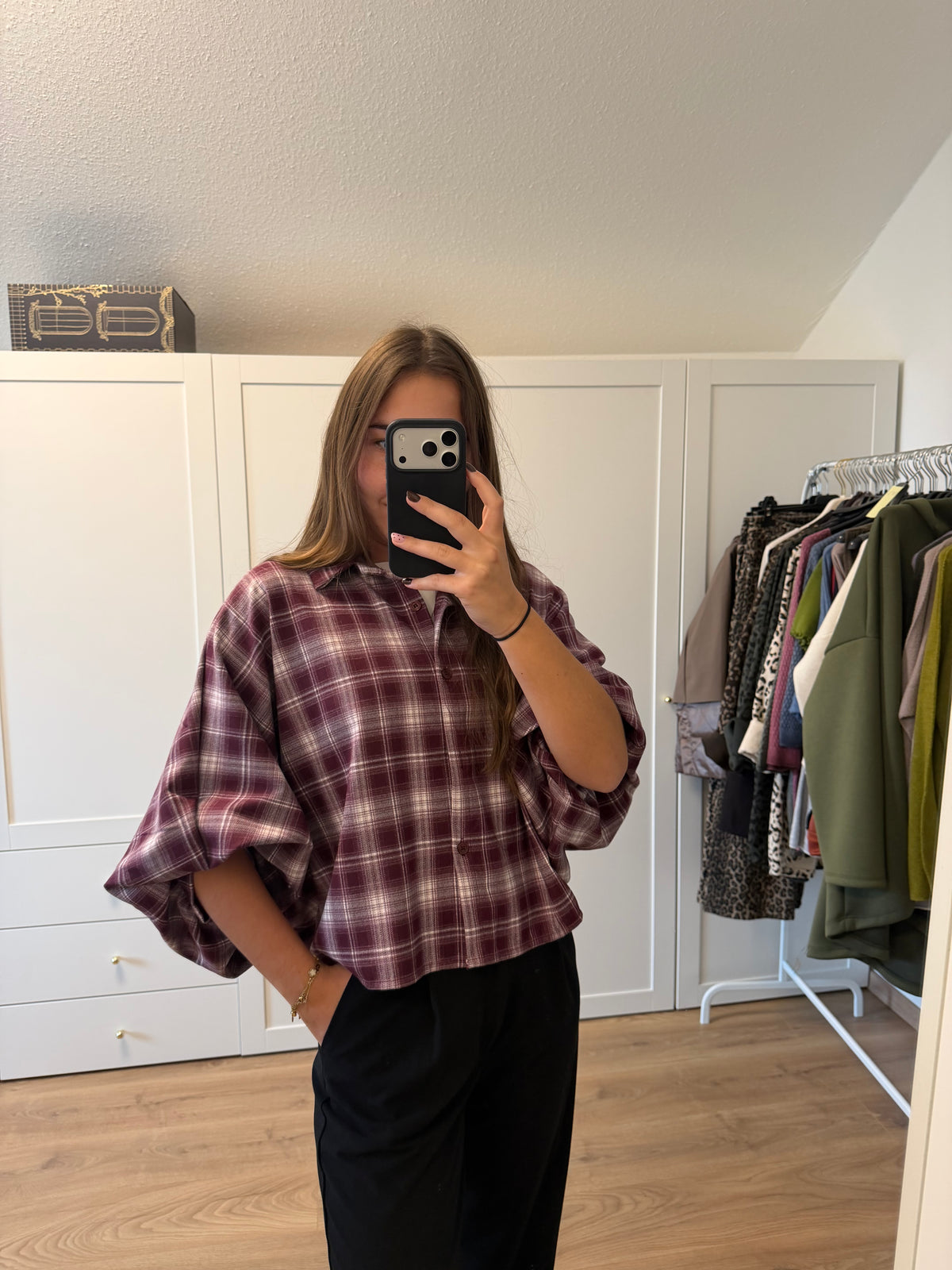 Bluse "Karowow“ Weinrot