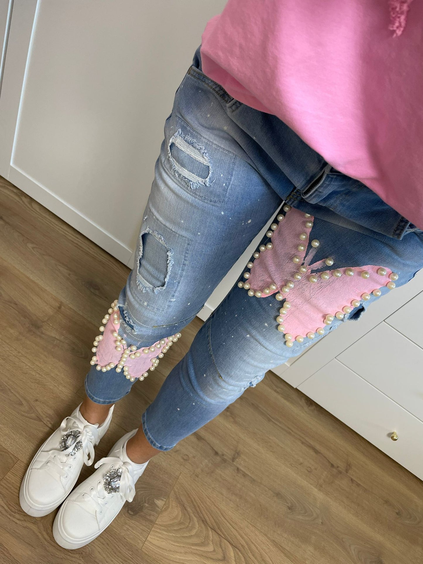 Jeans "Butterfly" Rosa