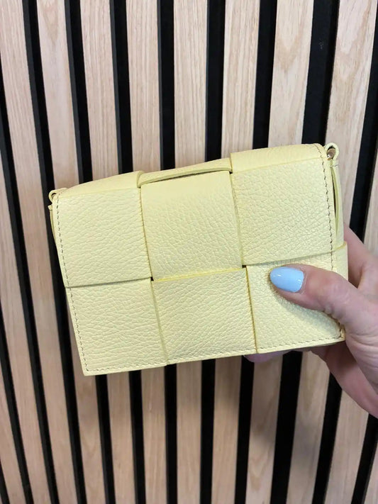 Lederclutch Hellgelb