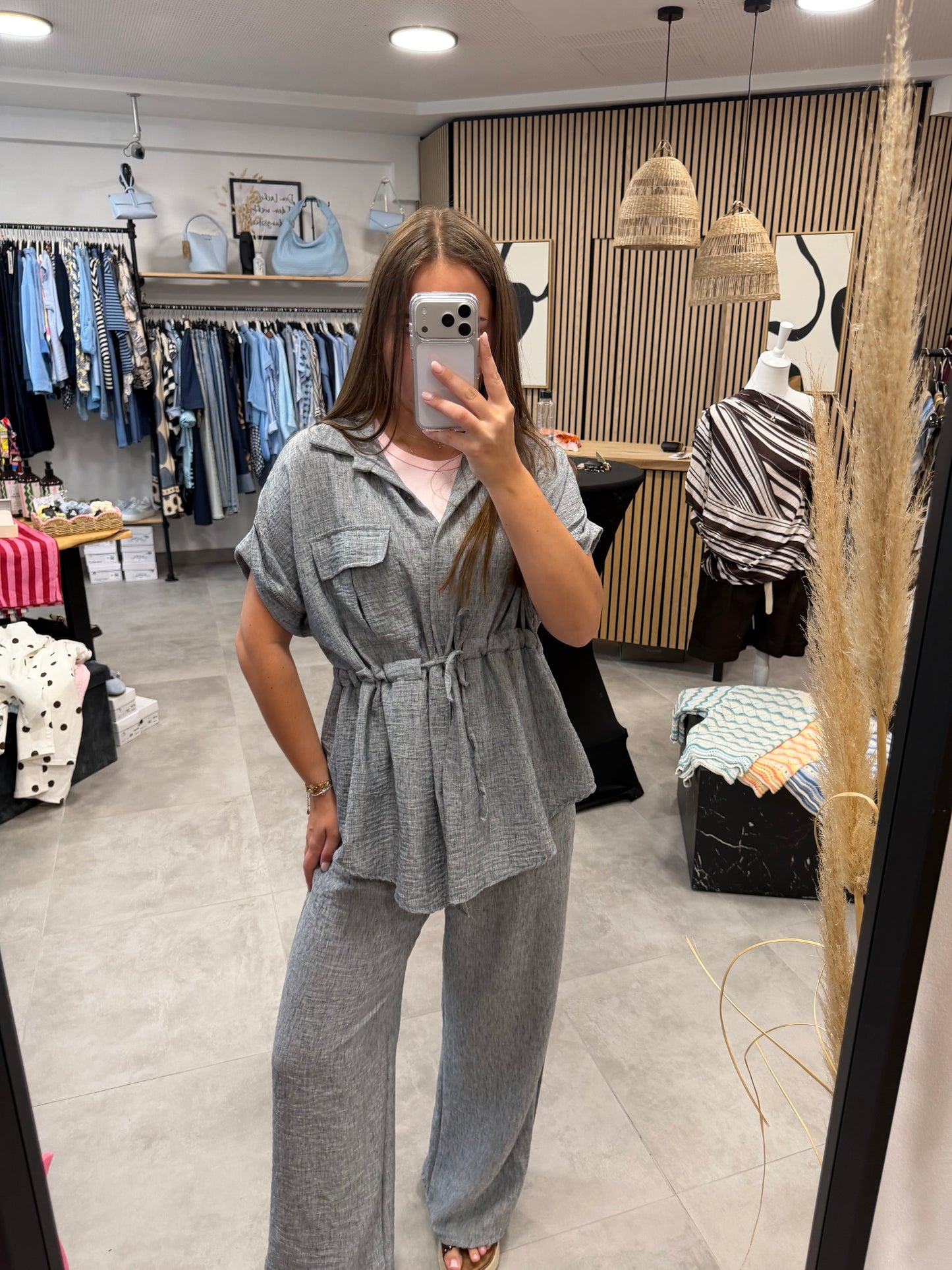 Set „Meliert“ Grau