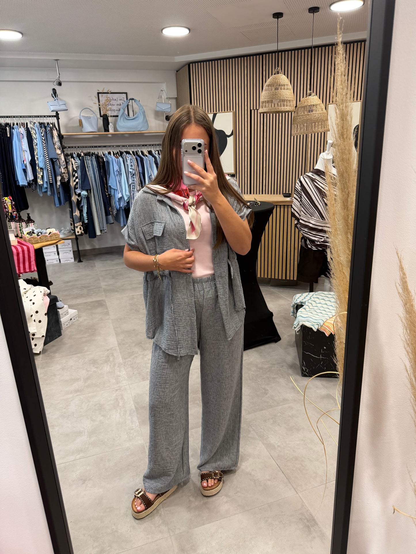 Set „Meliert“ Grau