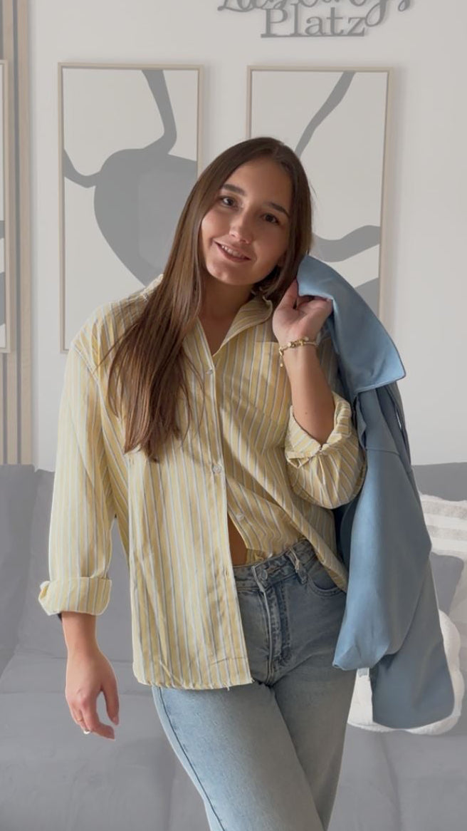 Bluse "Coastal Stripe" Gelb