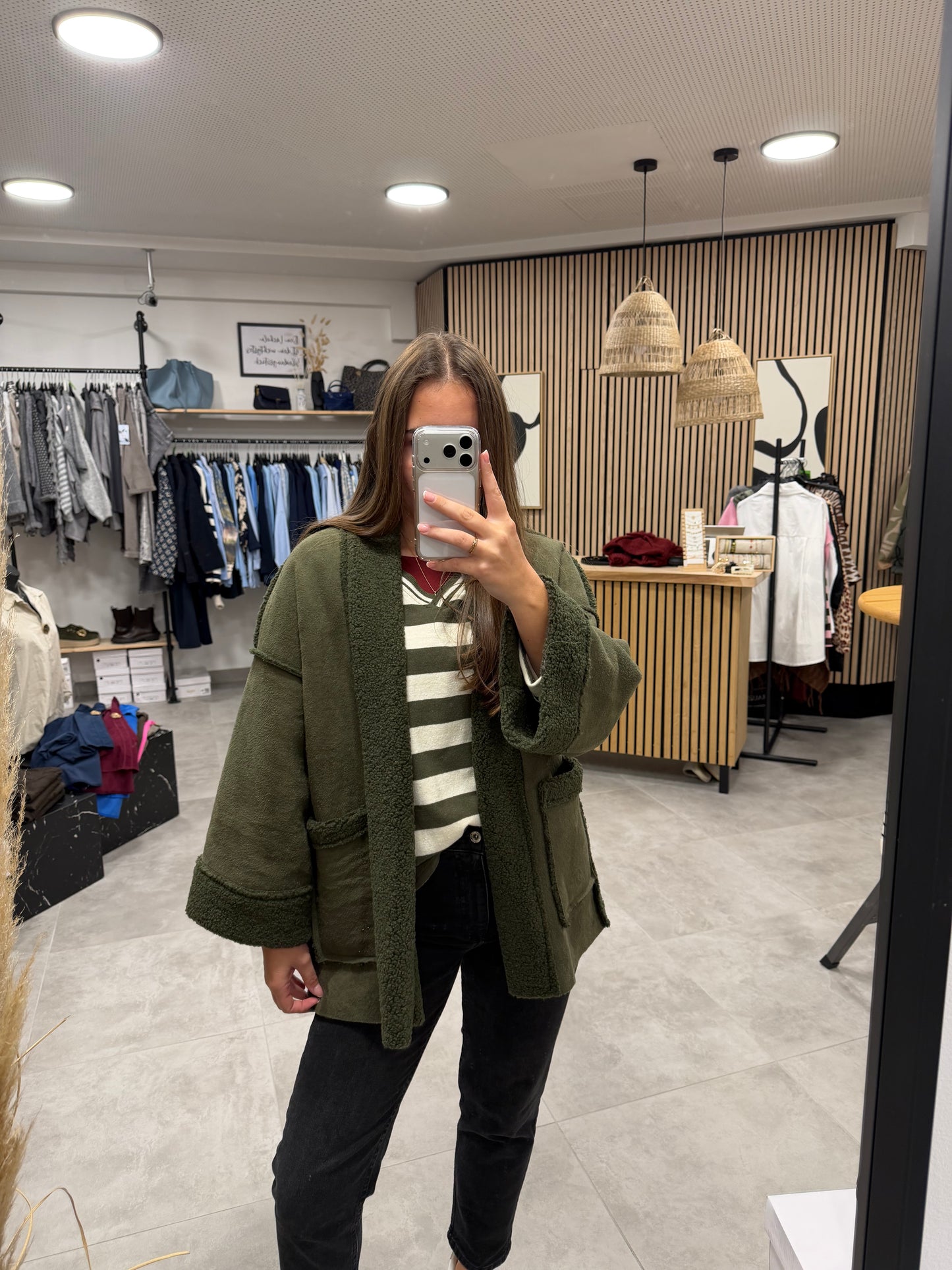 Jacke "Teddy" Olivegrün