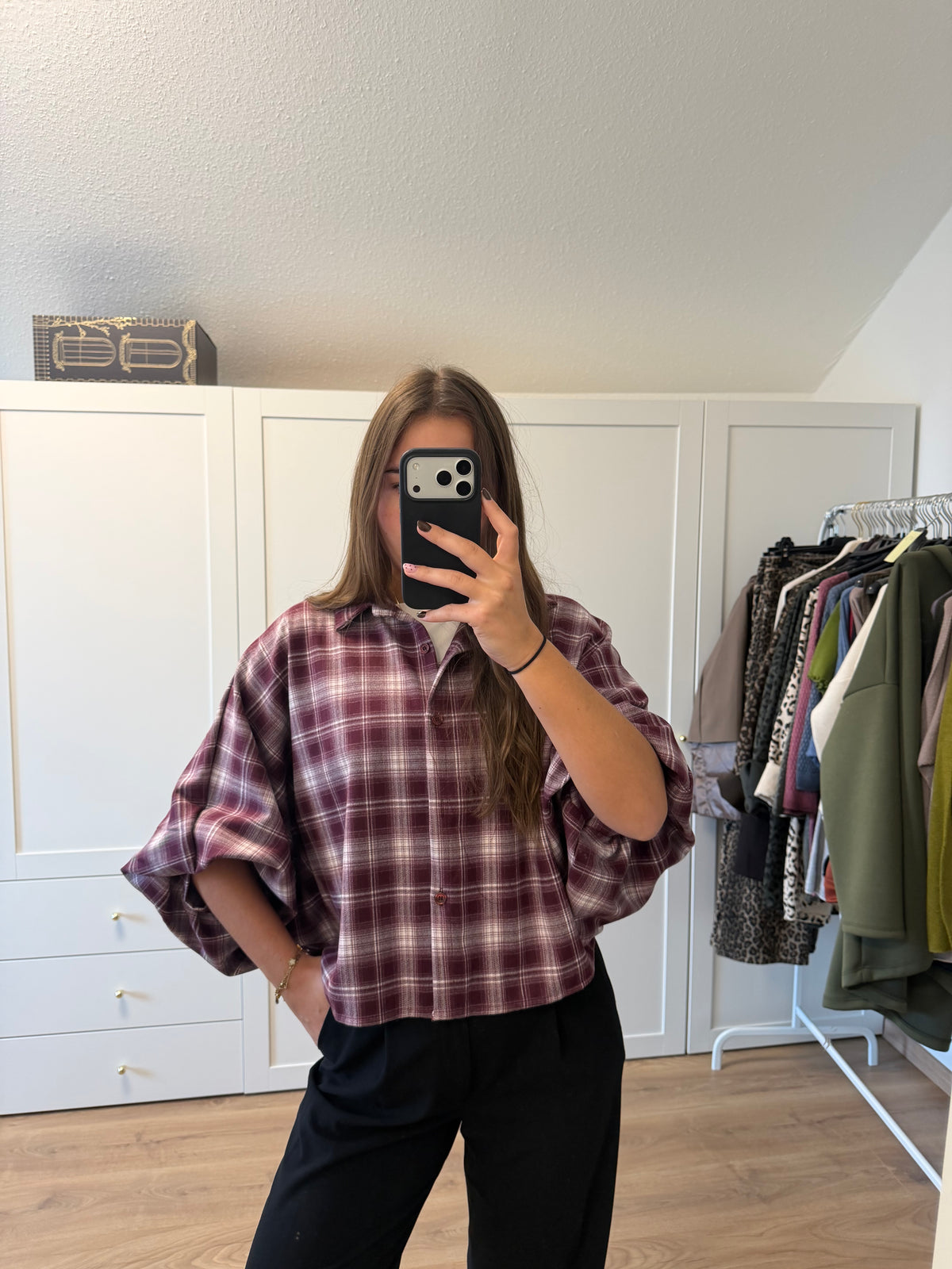Bluse "Karowow“ Weinrot