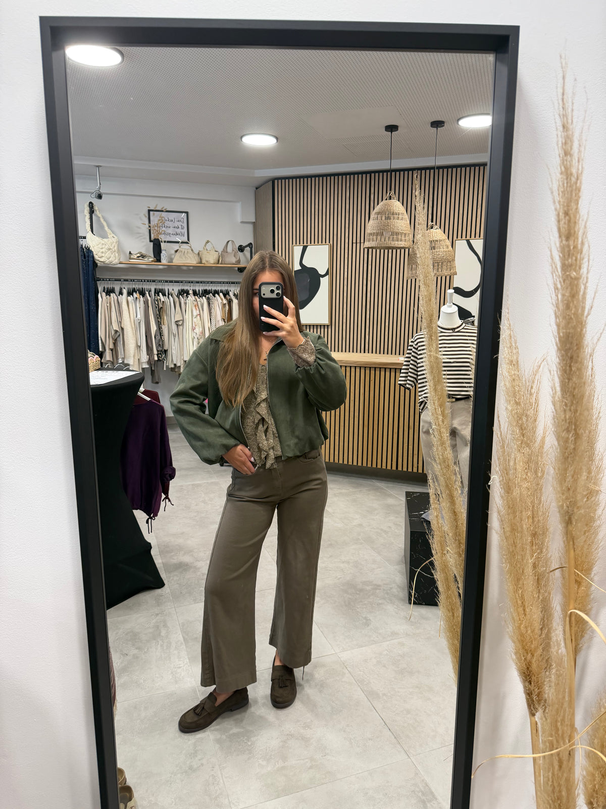 Hose "Crop Jeans" Taupe