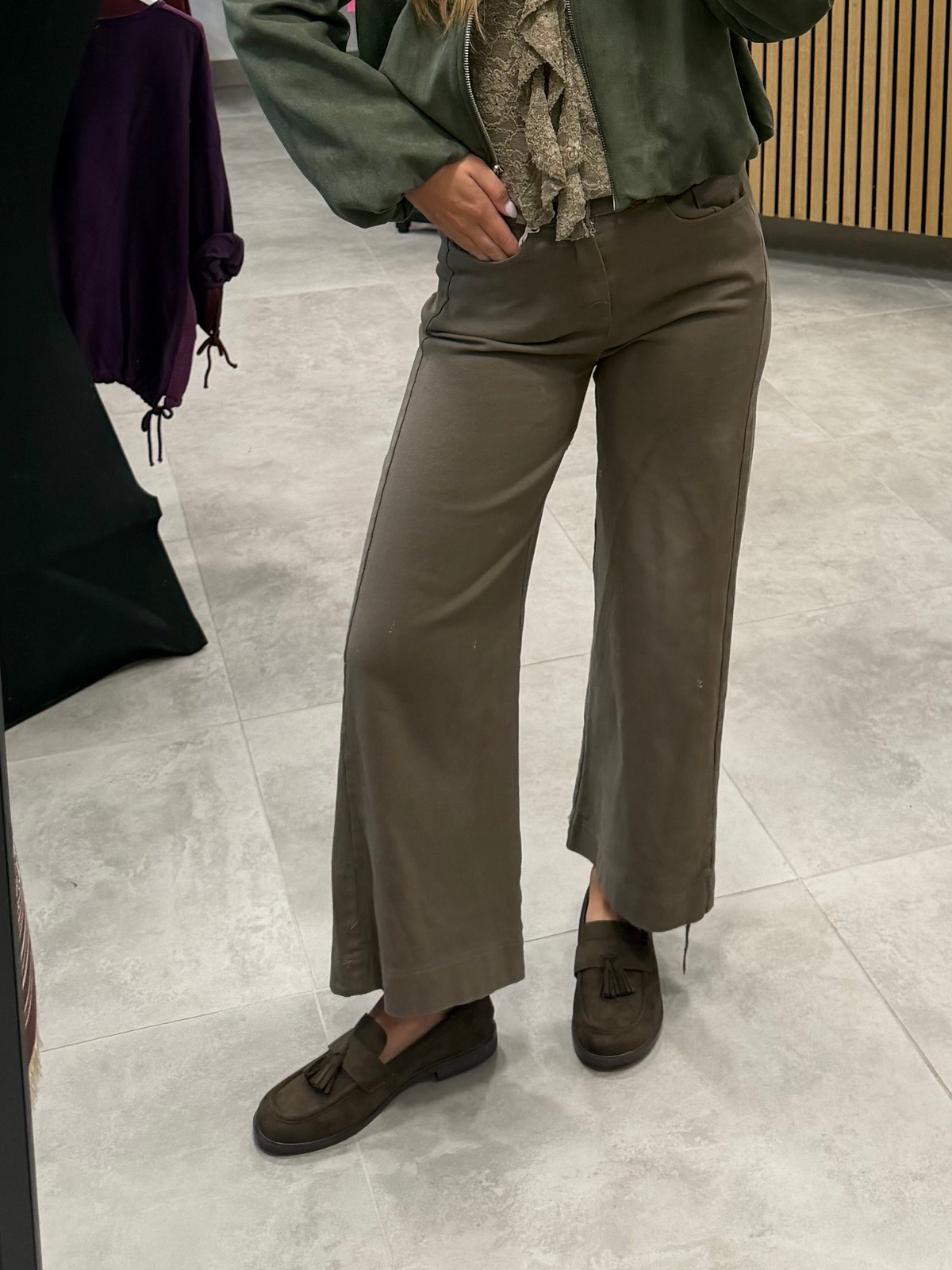 Hose "Crop Jeans" Taupe