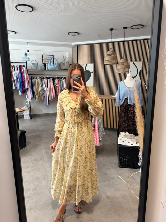 Maxikleid „Pastellflower“ Gelb