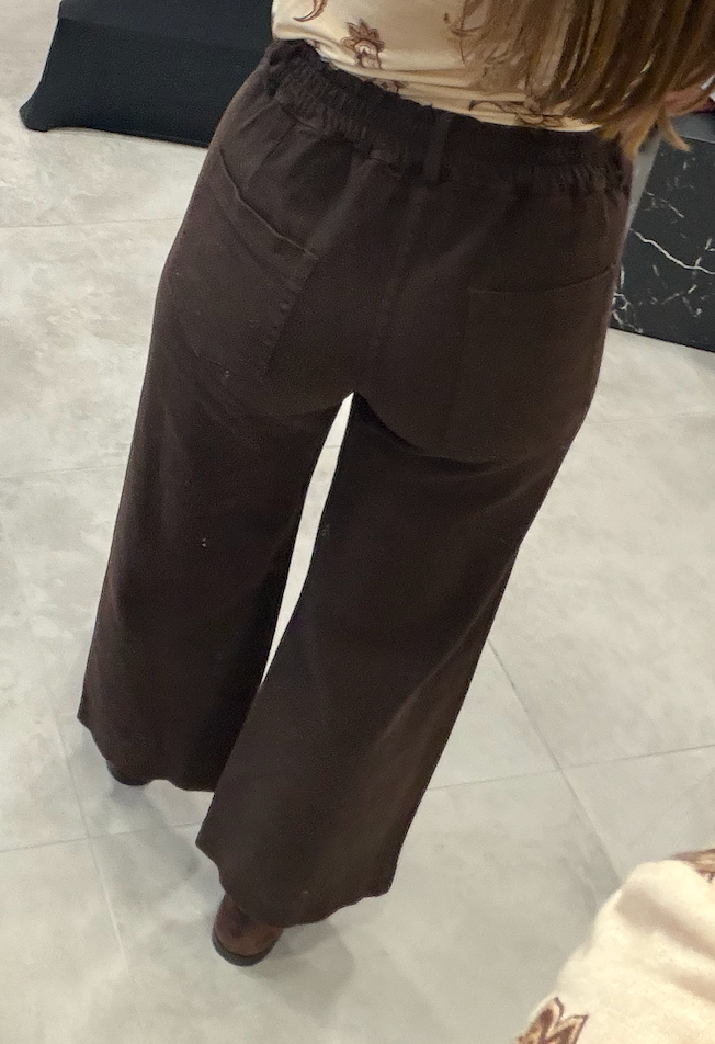 Hose "Crop Jeans" Schokobraun
