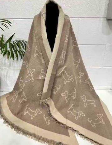 Schal "Dackel" Taupe