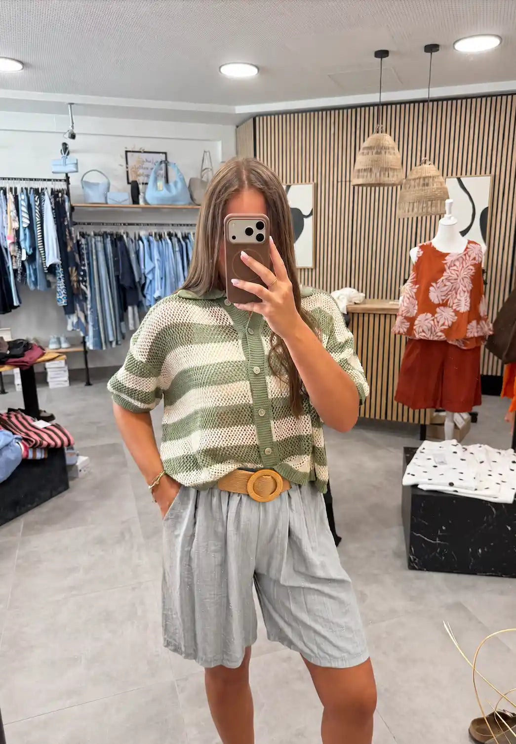 Shorts "Beigebelt" Hellblau