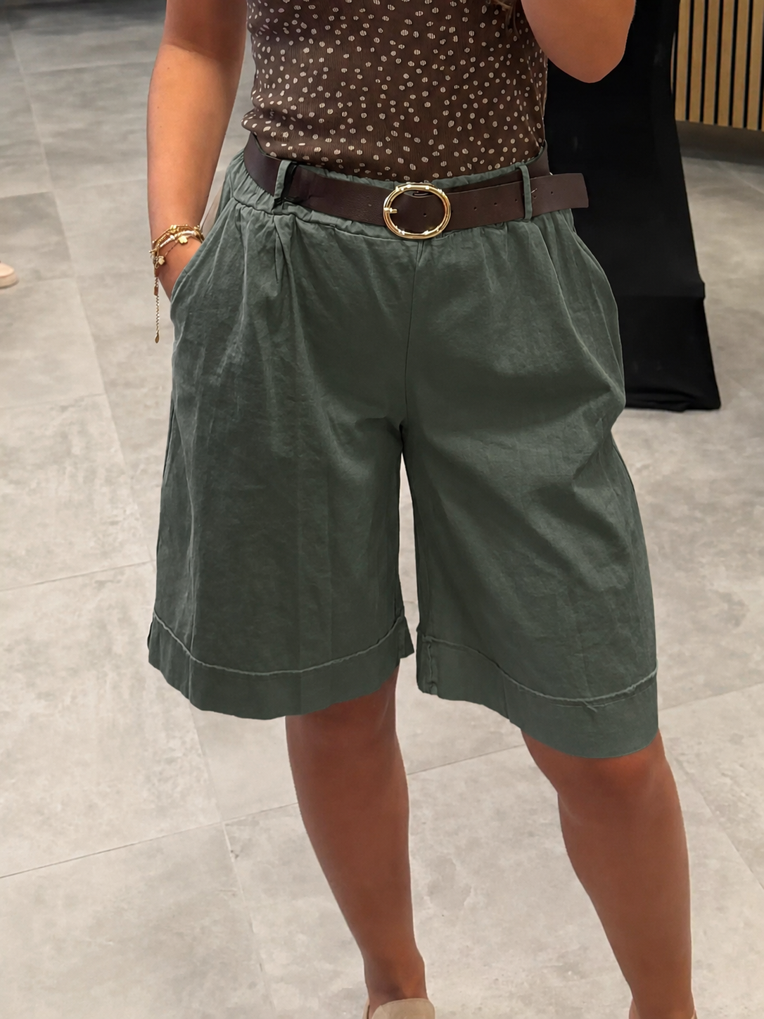 Bermuda-Shorts Olivegrün