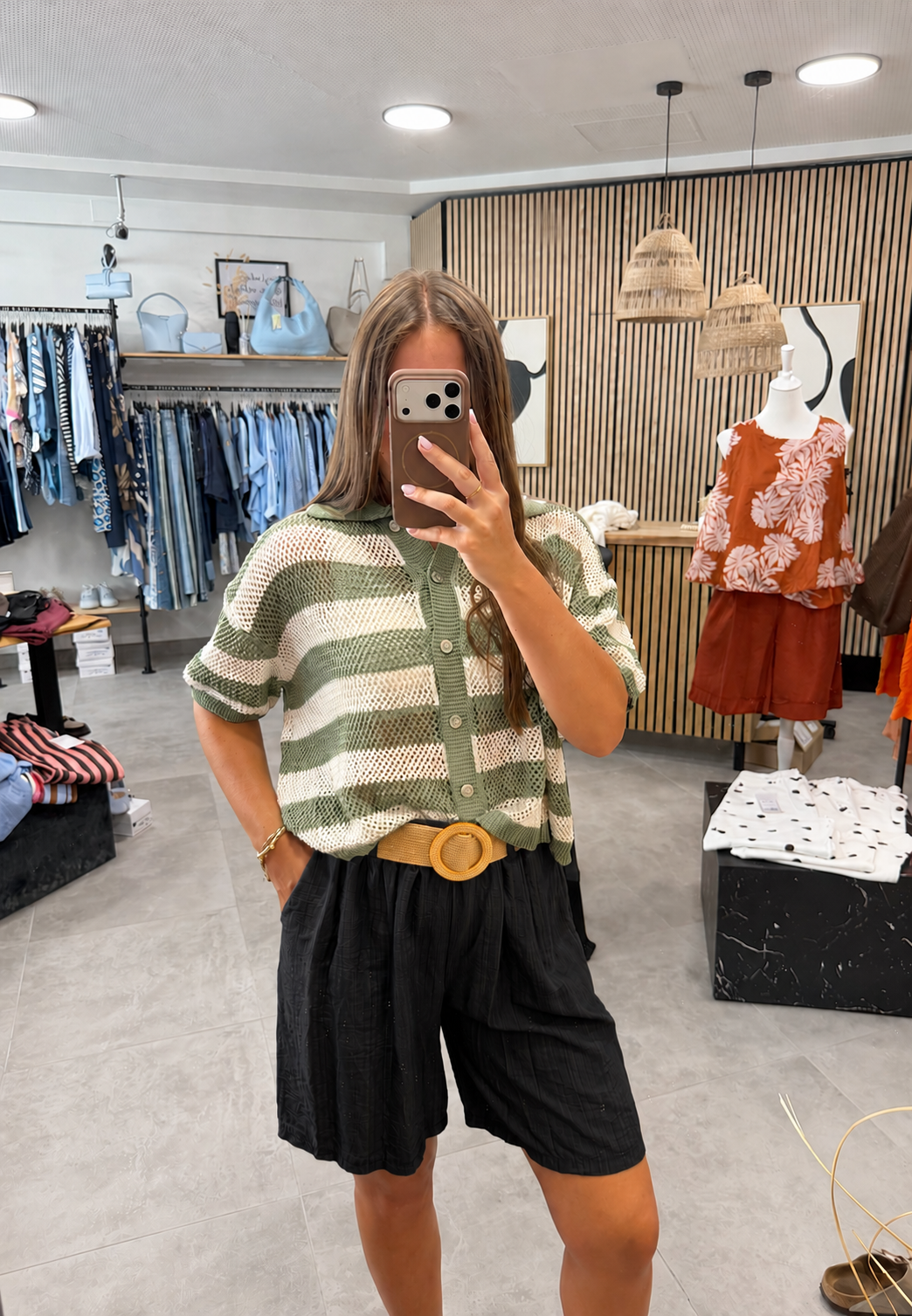 Shorts "Beigebelt" Schwarz