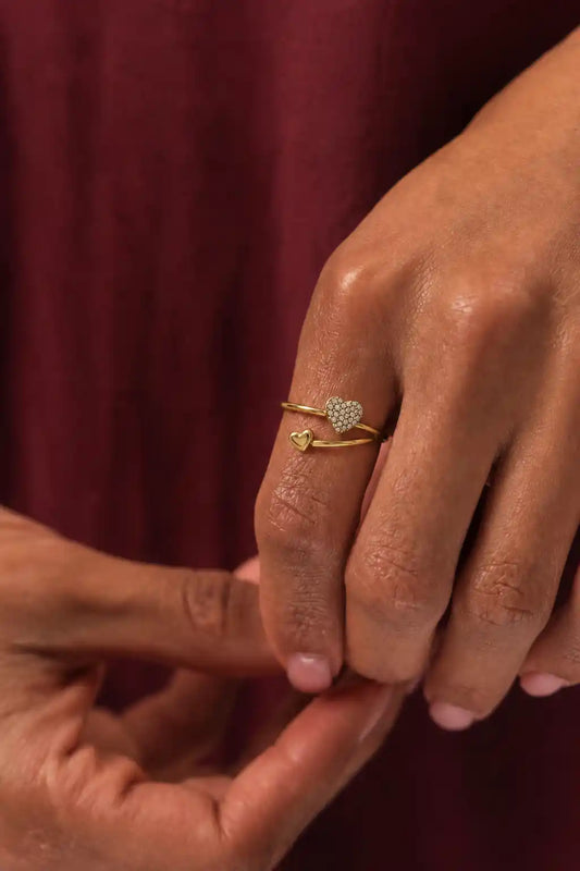 Ring "Double Heart" Gold