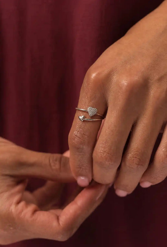 Ring "Double Heart" Silber