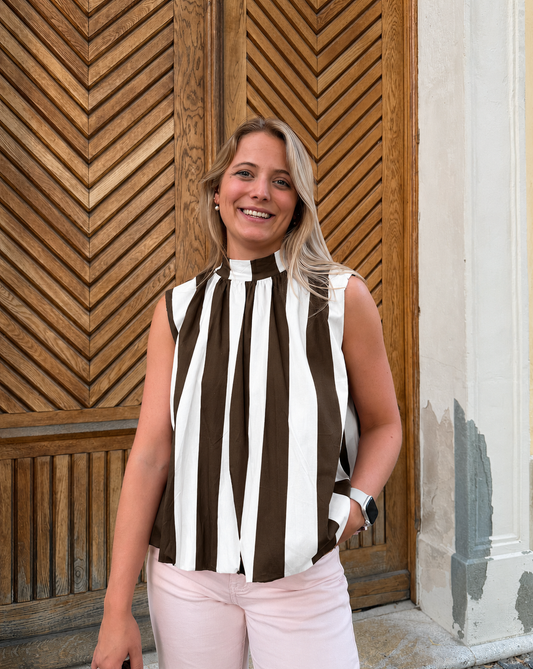 Bluse "Openstripe" Weiß