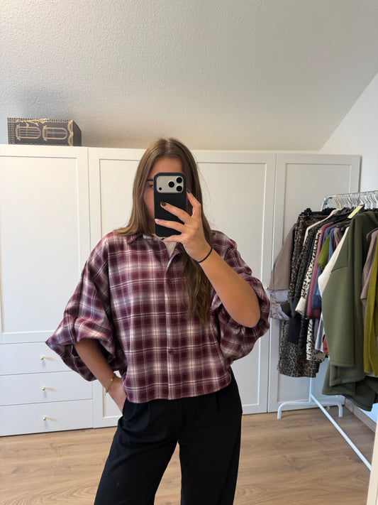 Bluse "Karowow“ Weinrot