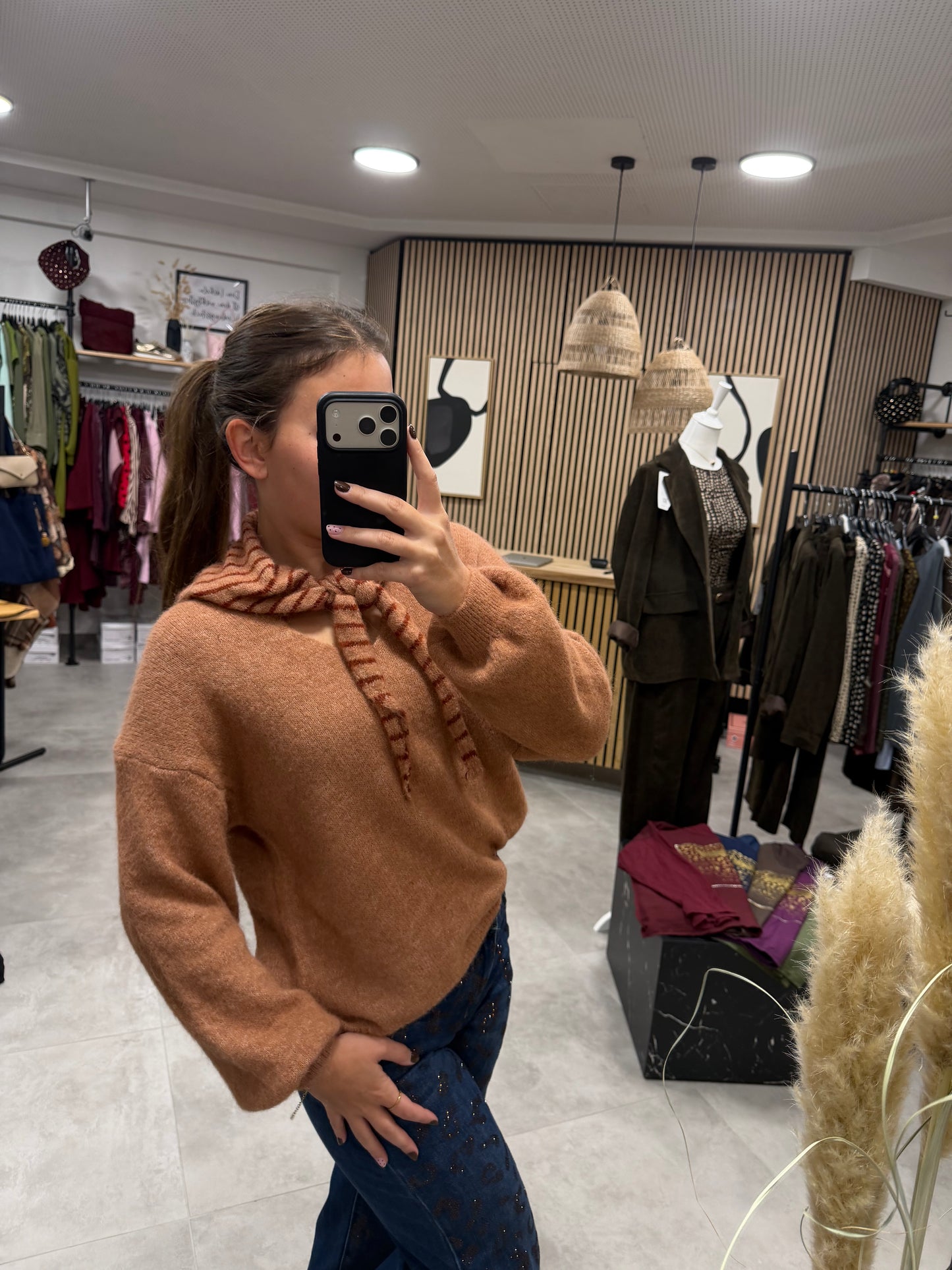 Pullover „Streifentuch) (inkl. Tuch)