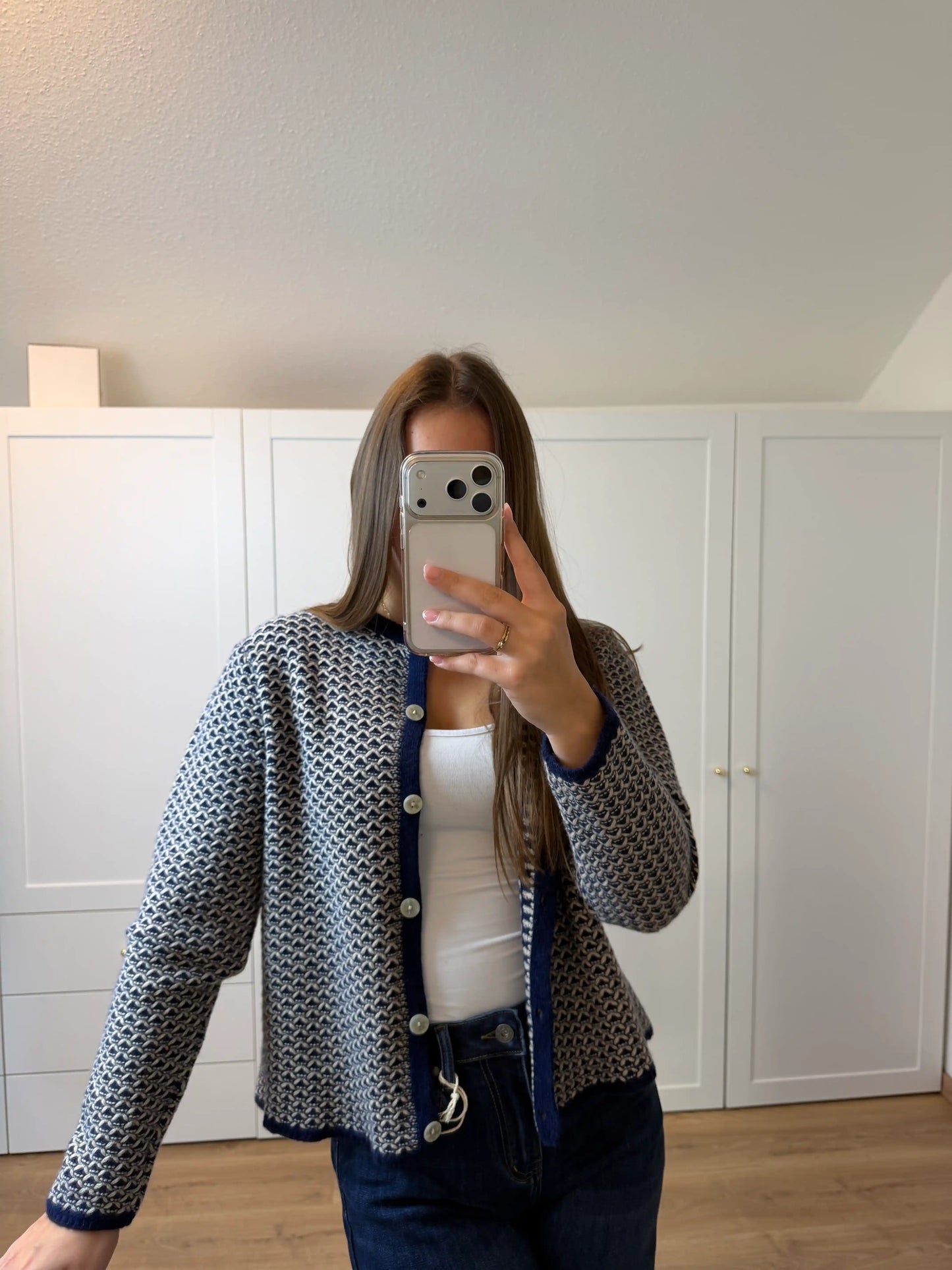 Strickweste "Grafical" Dunkelblau