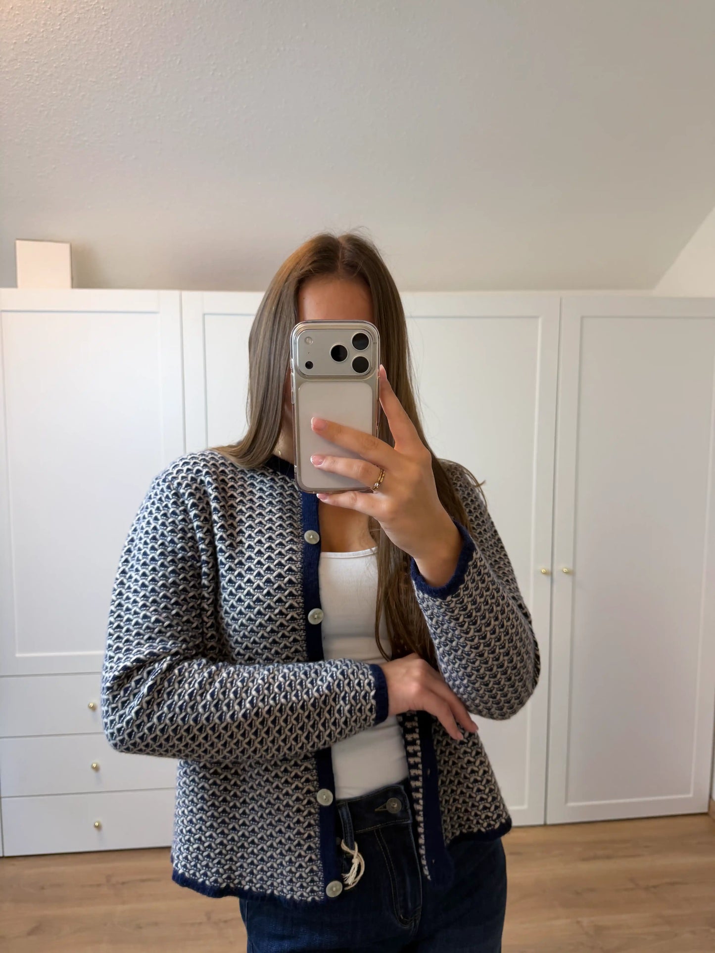 Strickweste "Grafical" Dunkelblau