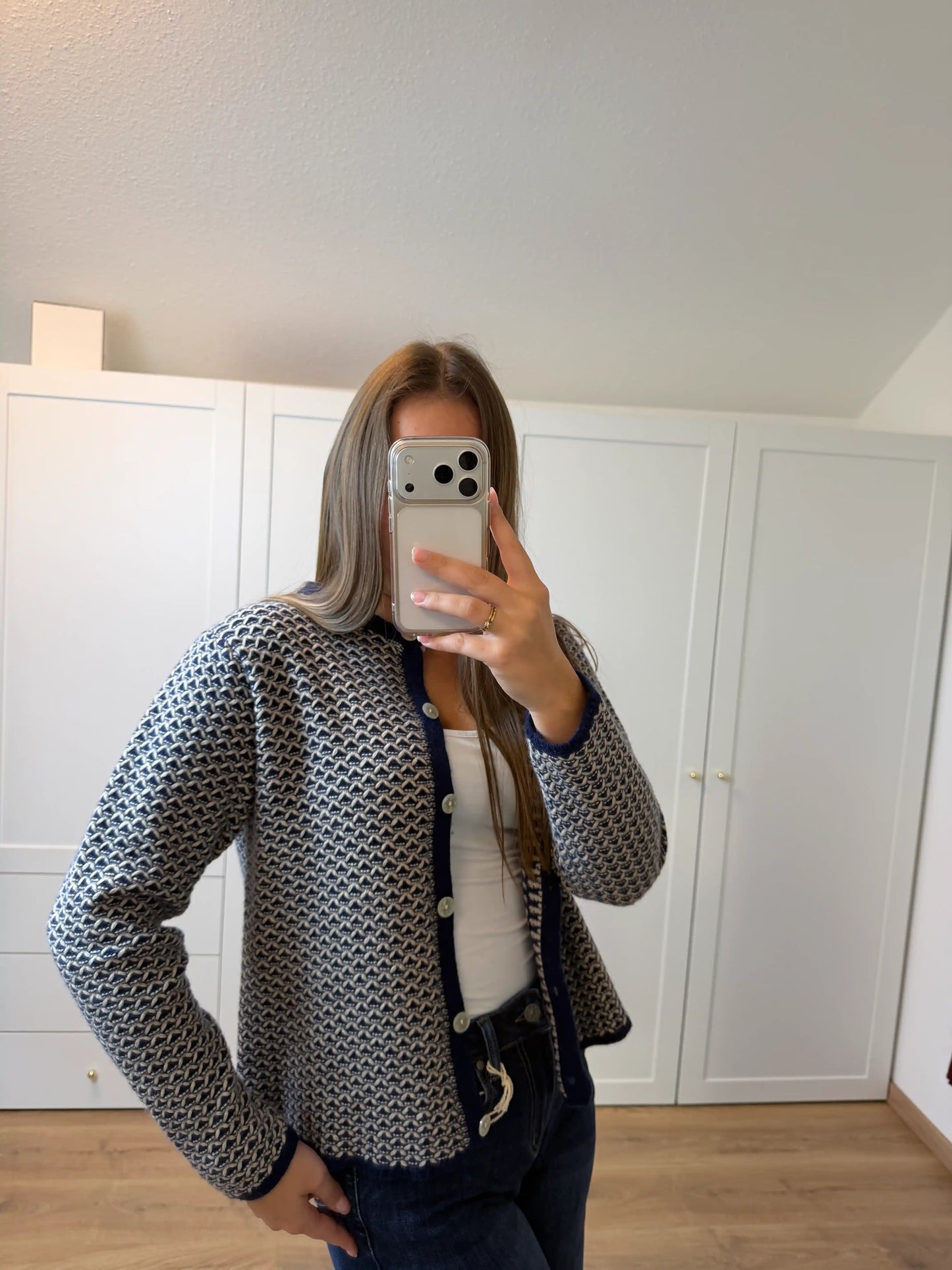 Strickweste "Grafical" Dunkelblau