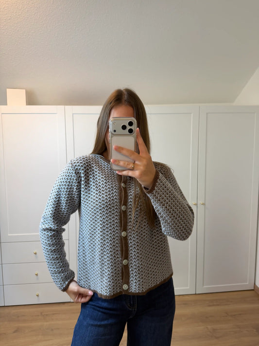 Strickweste "Grafical" Hellblau