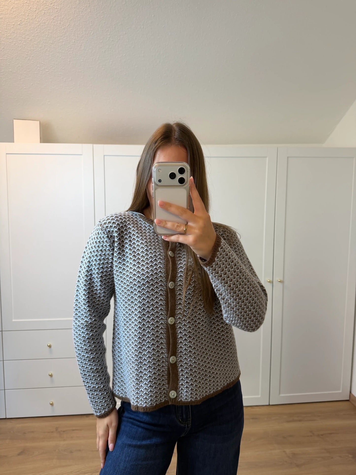 Strickweste "Grafical" Hellblau