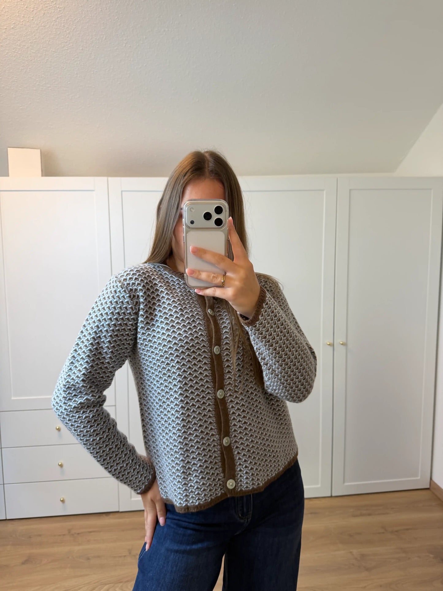 Strickweste "Grafical" Hellblau